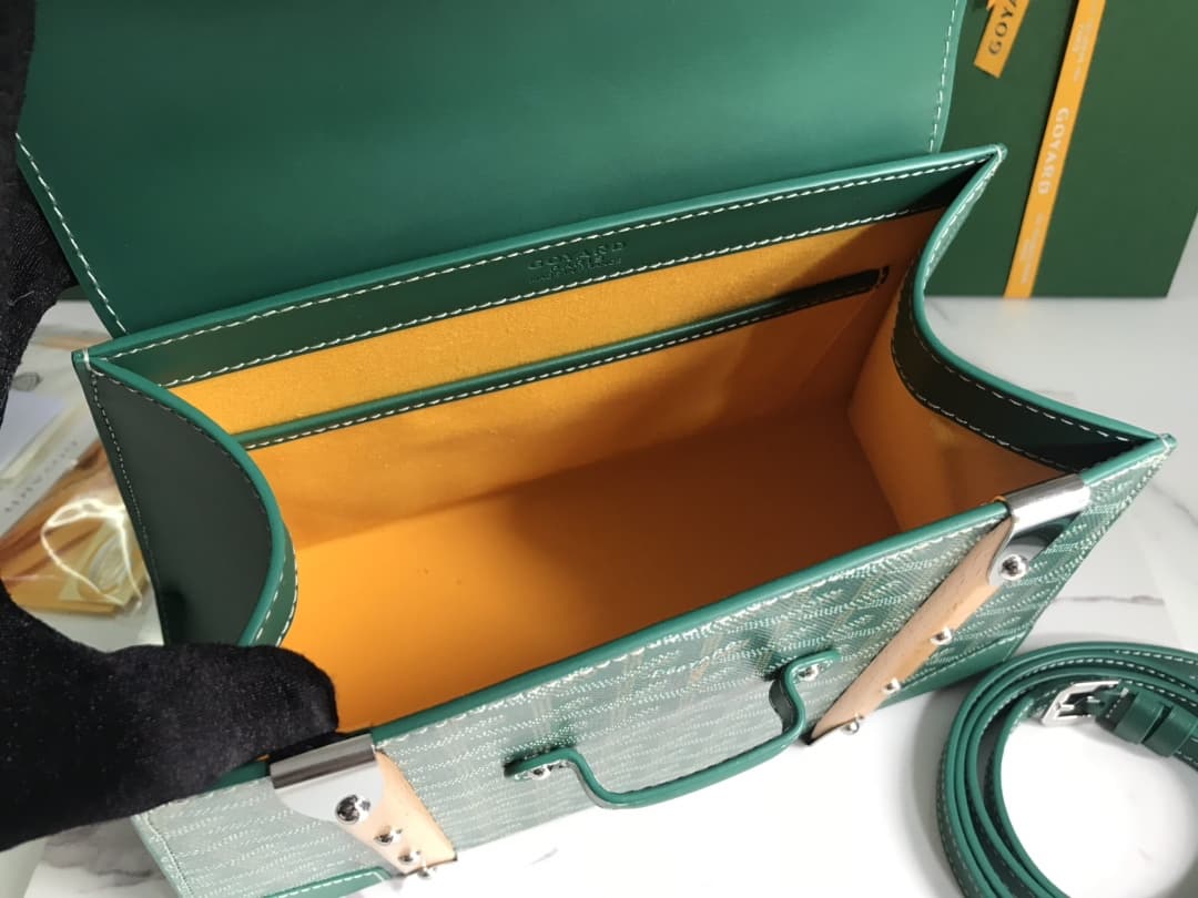 Saïgon PM Bag Goyardine Canvas & Clamecy Cowhide Green High