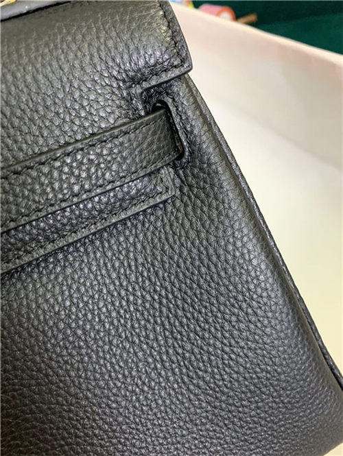 Hermes Kelly 25/28 Retourne Bag Calfskin In Black High