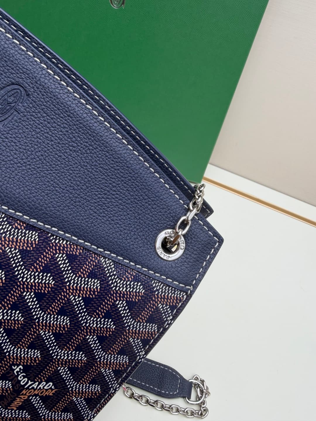 Goyard Rouette Structure bag in Navy Blue Goyardine Canvas High