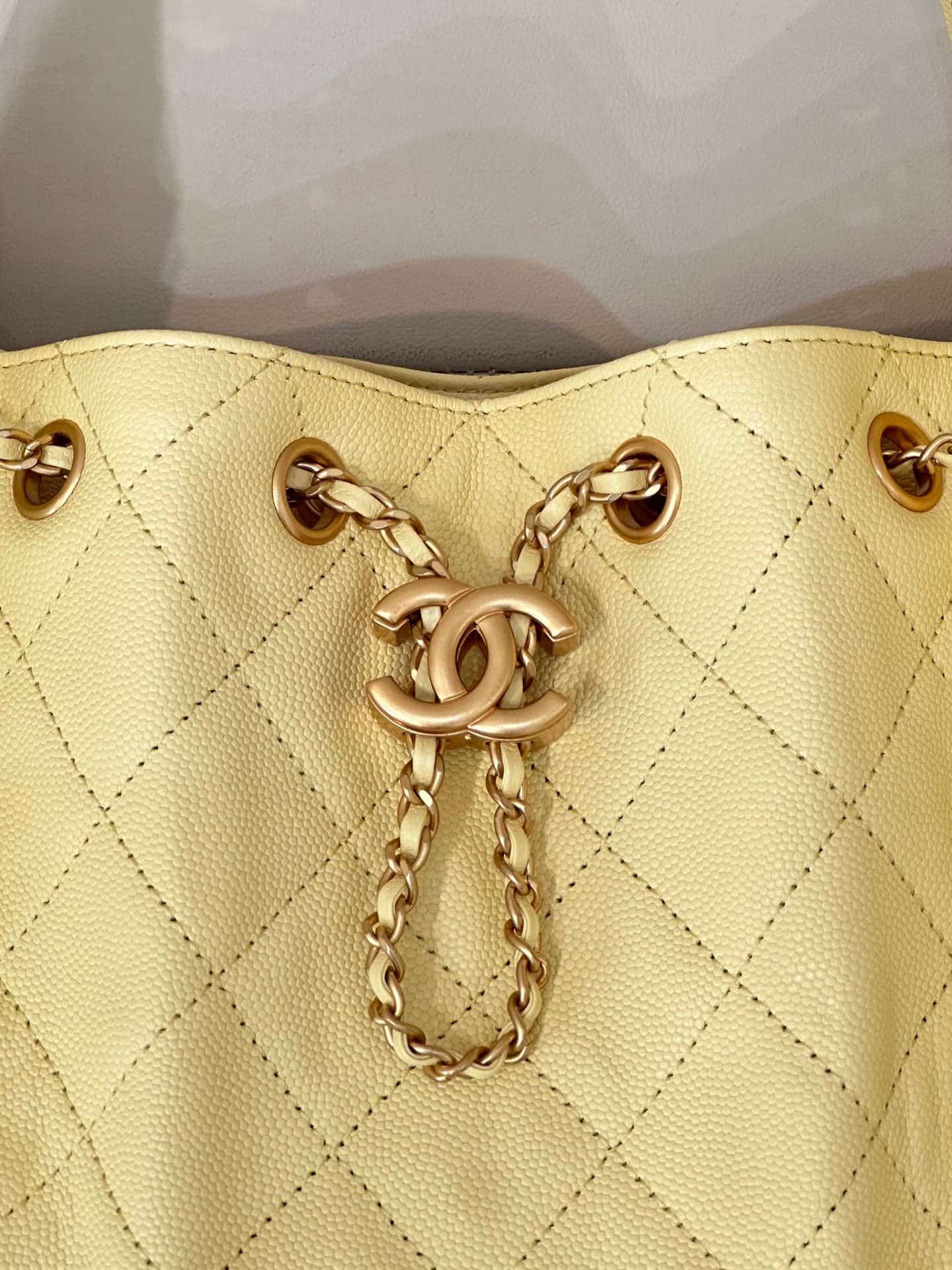 Chanel 25 Small Hobo handbag AS5293 Grained Calfskin & Gold-tone Metal Yellow TOP