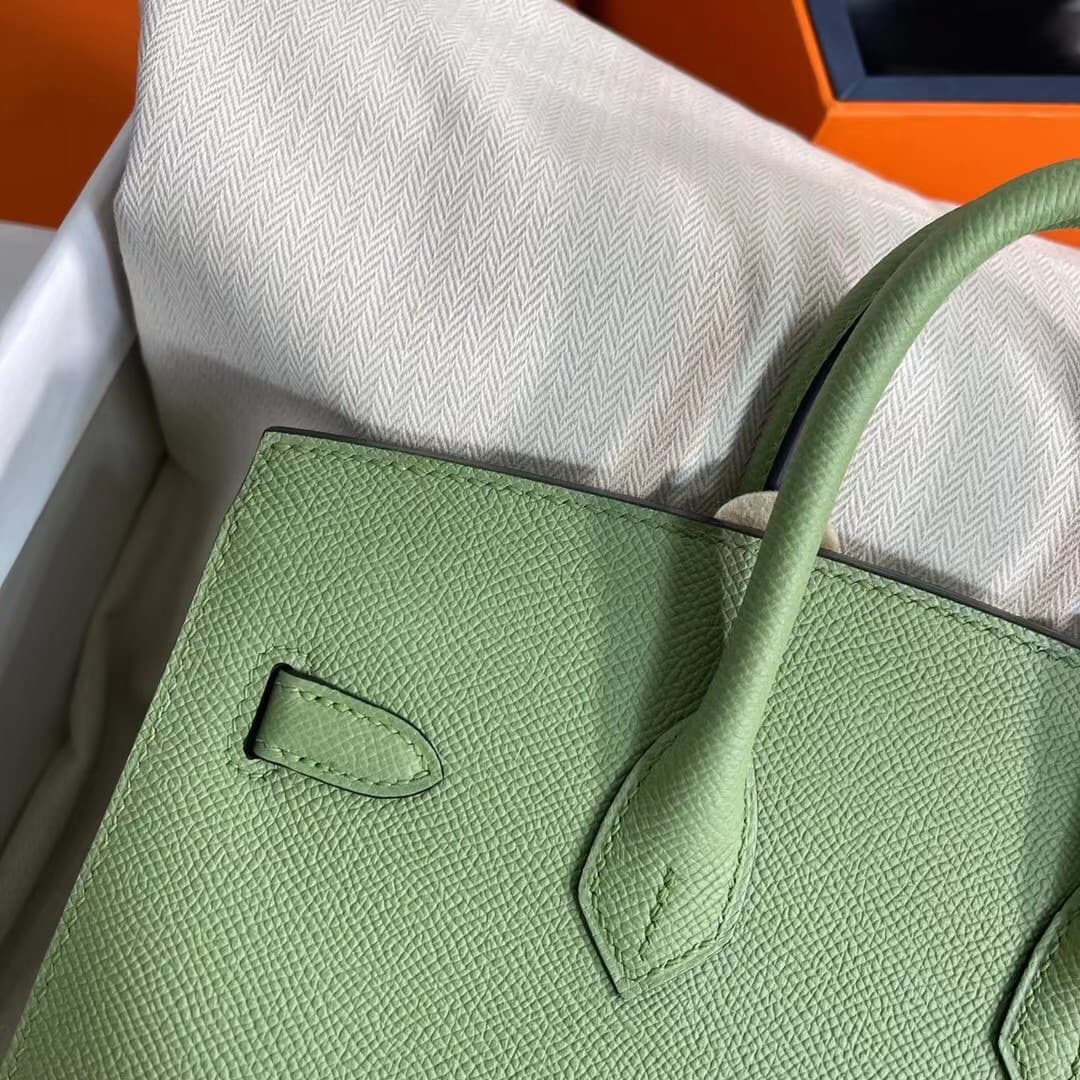Hermes Birkin Sellier Bag 25/30cm Epsom Leather WAX Vert Criquet High