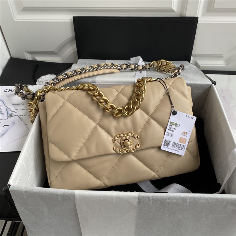 Large Chanel 19 Flap Bag Lambskin High
