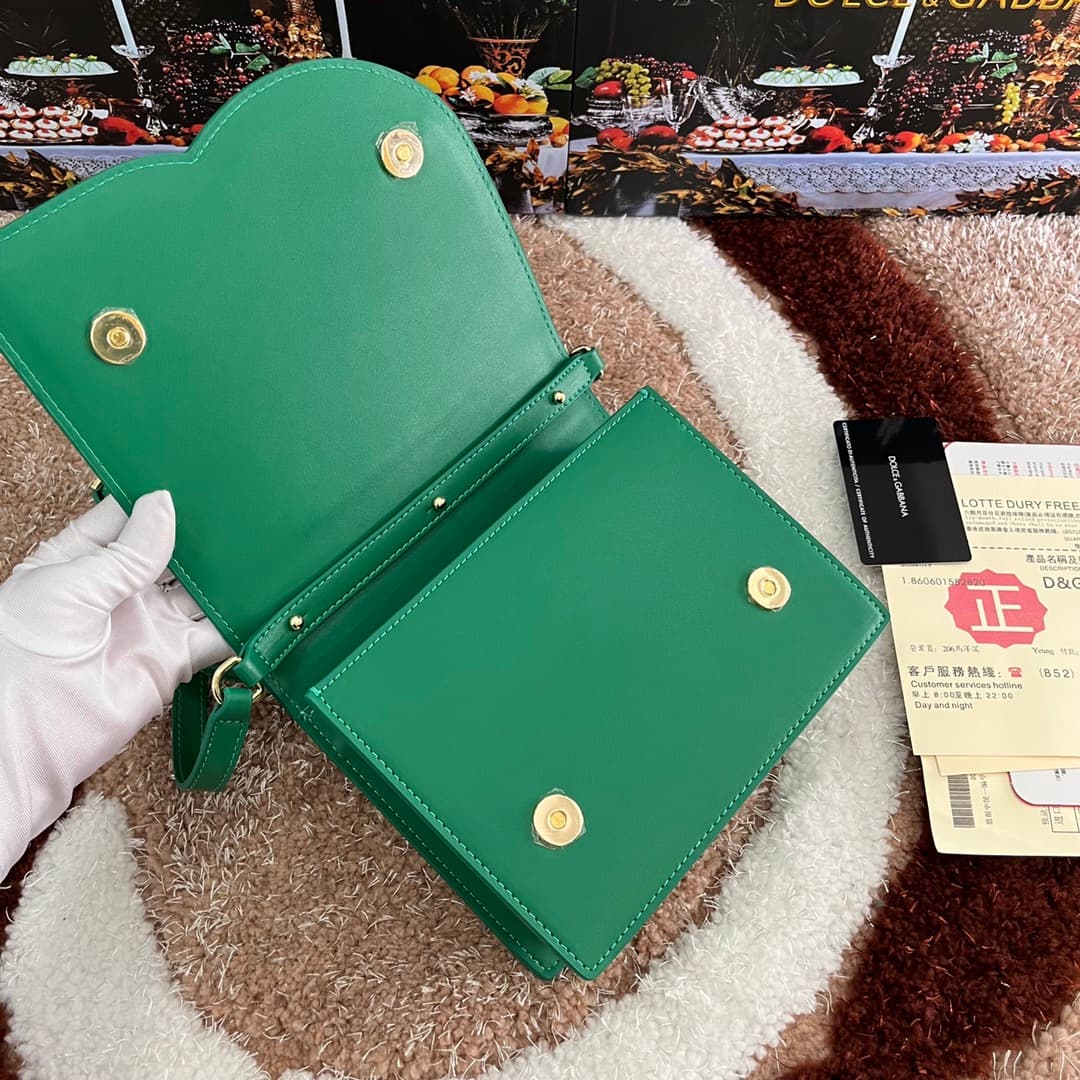 Dolce & Gabbana Green calf leather DG Logo crossbody bag high