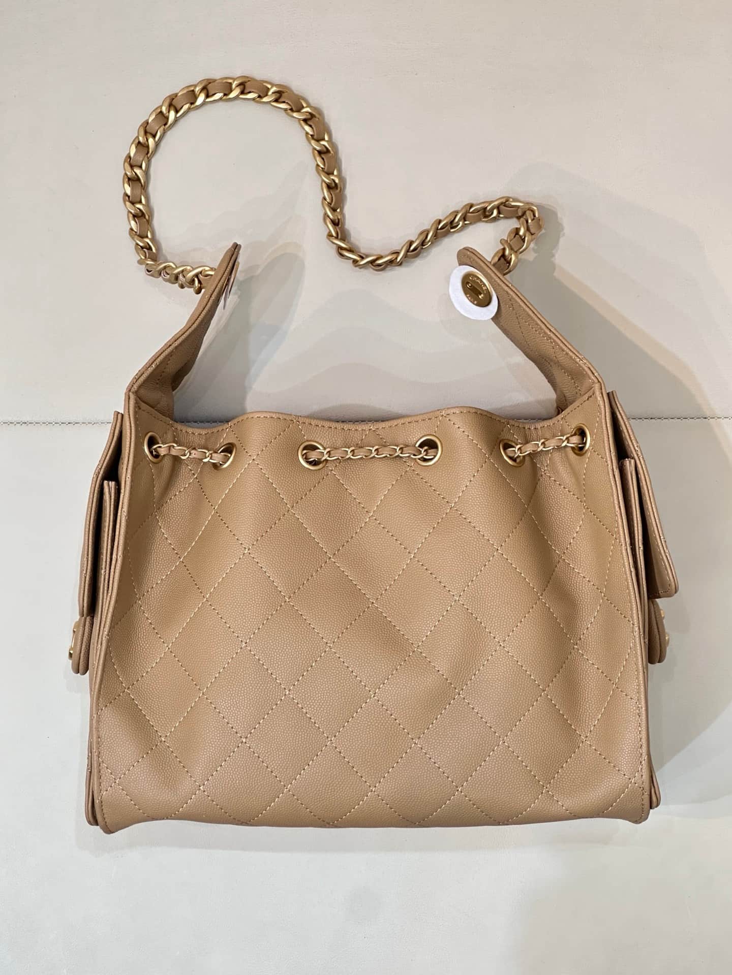 Chanel 25 Small Hobo handbag AS5293 Grained Calfskin & Gold-tone Metal Beige TOP