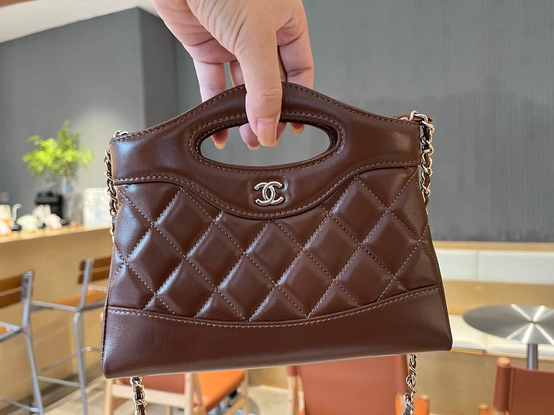 Chanel 31 Mini BAG Calfskin & Gold-Tone Metal AP3656 Brown A