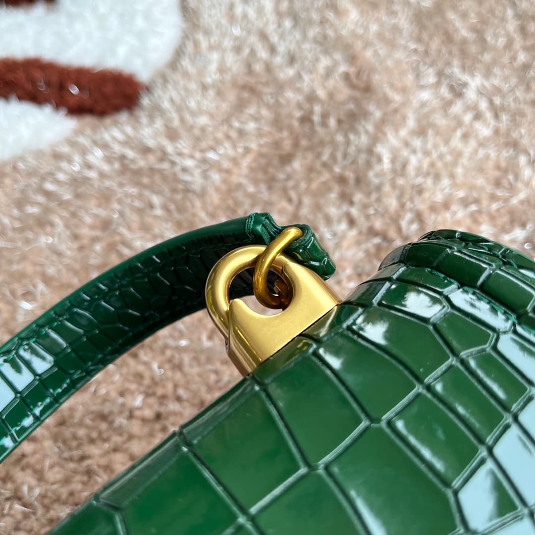 Dolce & Gabbana Small Devotion bag in crocodile-effect calfskin Green High