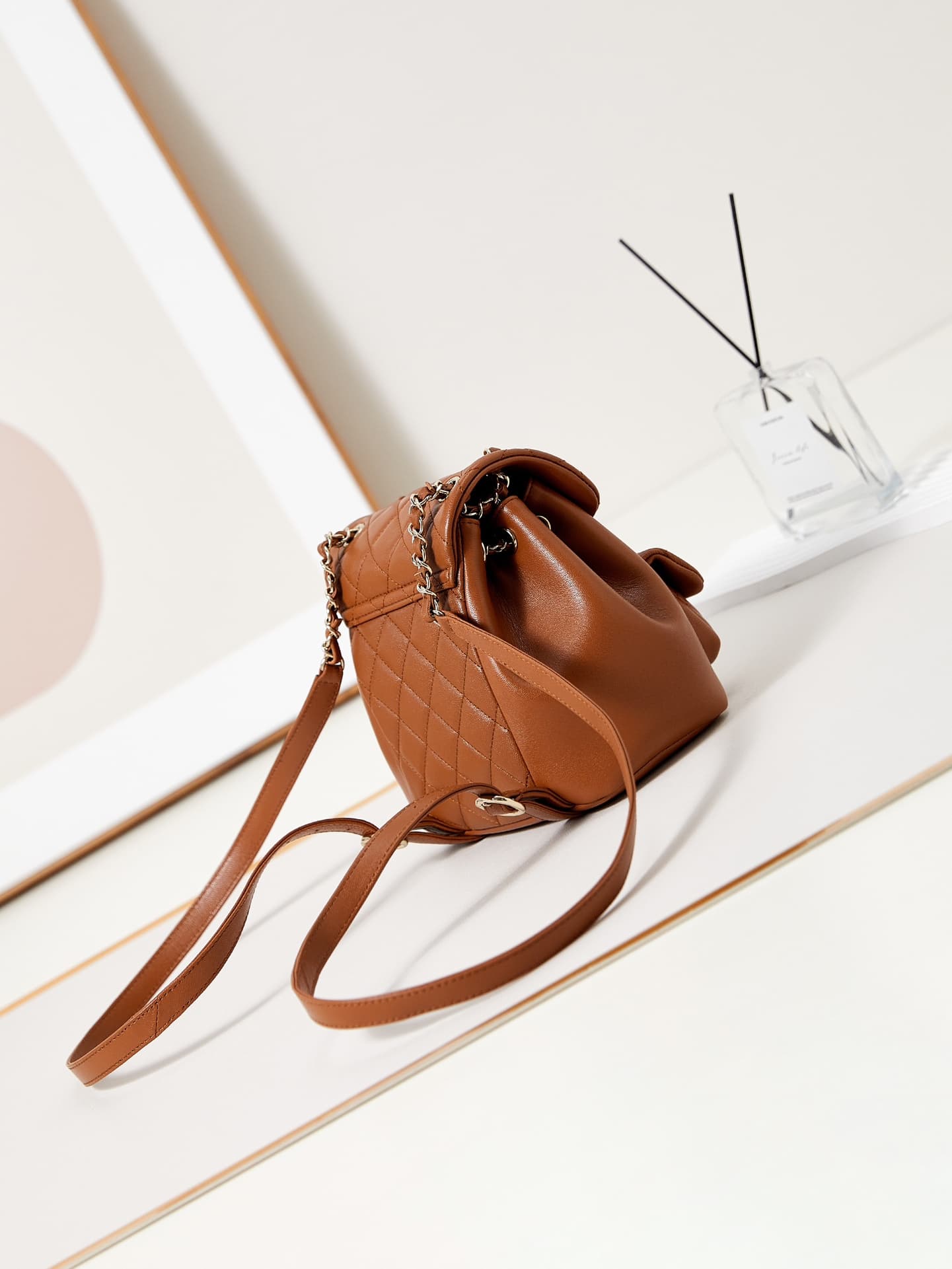 Chanel Small Quilted Duma Backpack Lambskin AS2908 Caramel A