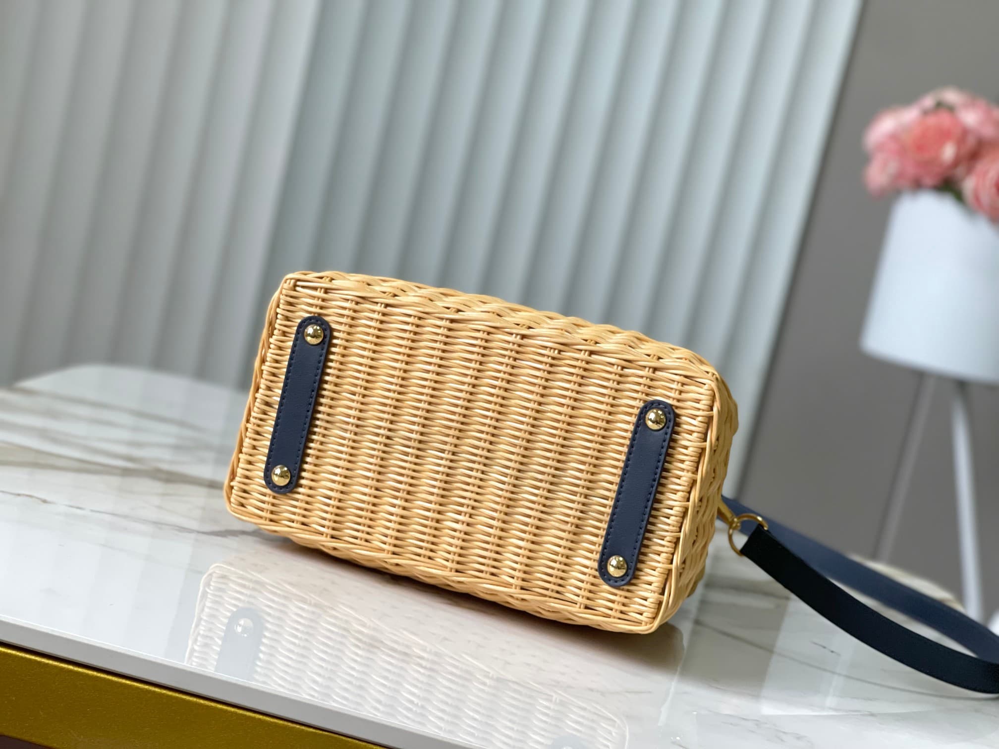Louis Vuitton Capucines BB Rattan and cowhide leather M14366 Navy Top