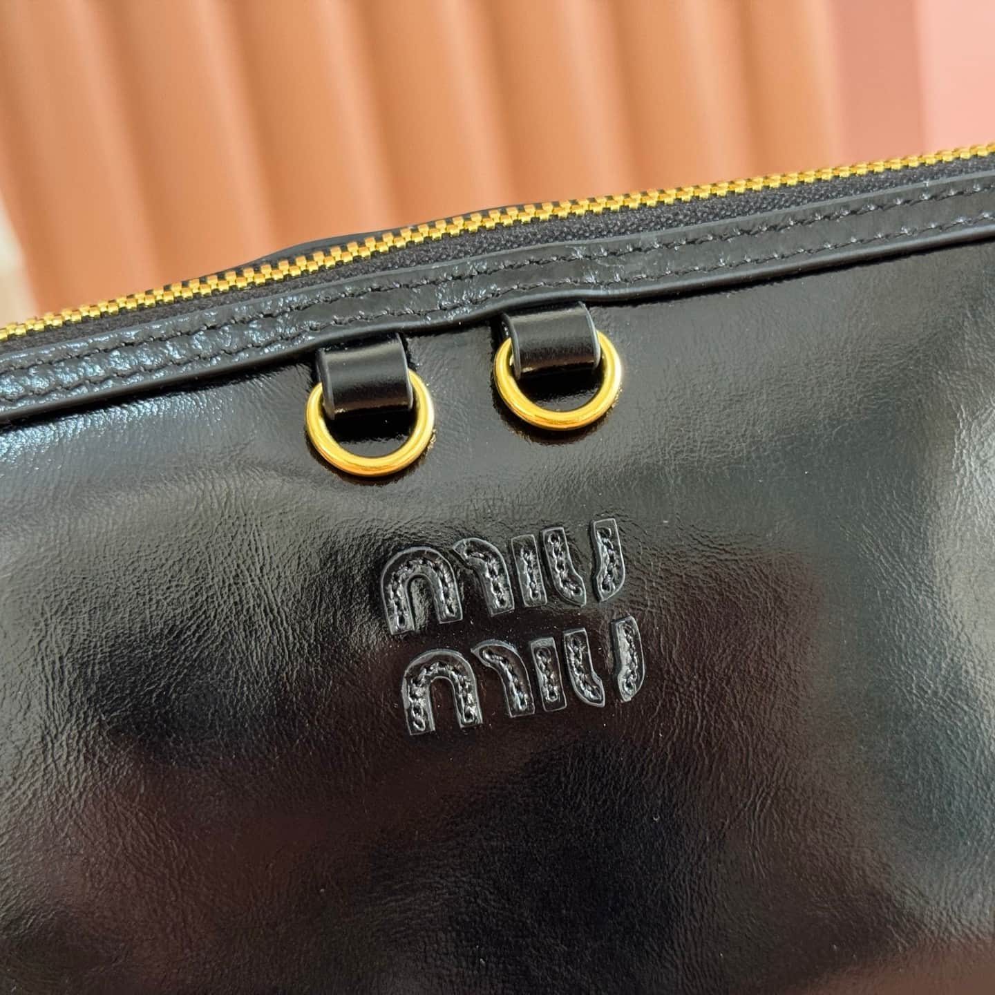 Miu Miu Caprice leather clutch 5BF131 Black TOP