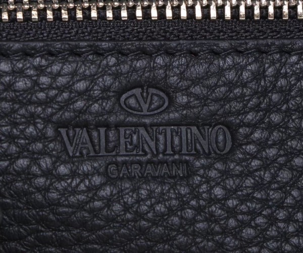 Valentino Small Tote In Black Grain Calfskin High
