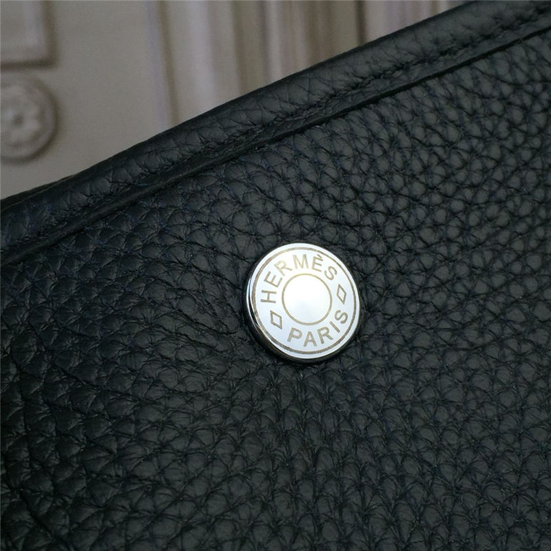Hermes Garden Party 30/36 Bag Calfskin In Black High