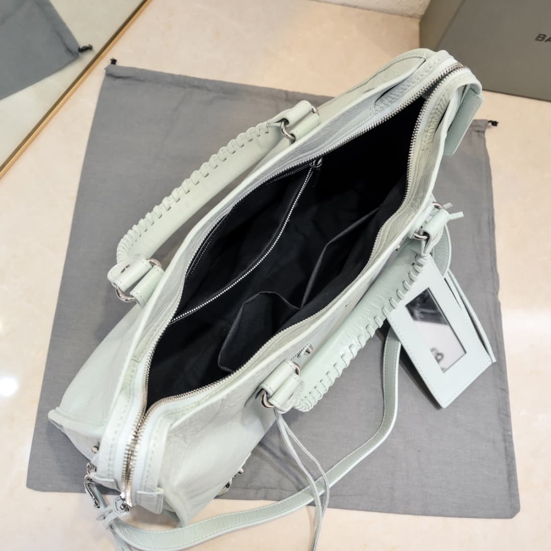 WOMEN'S LE CITY Medium Bag Silver Metal White High