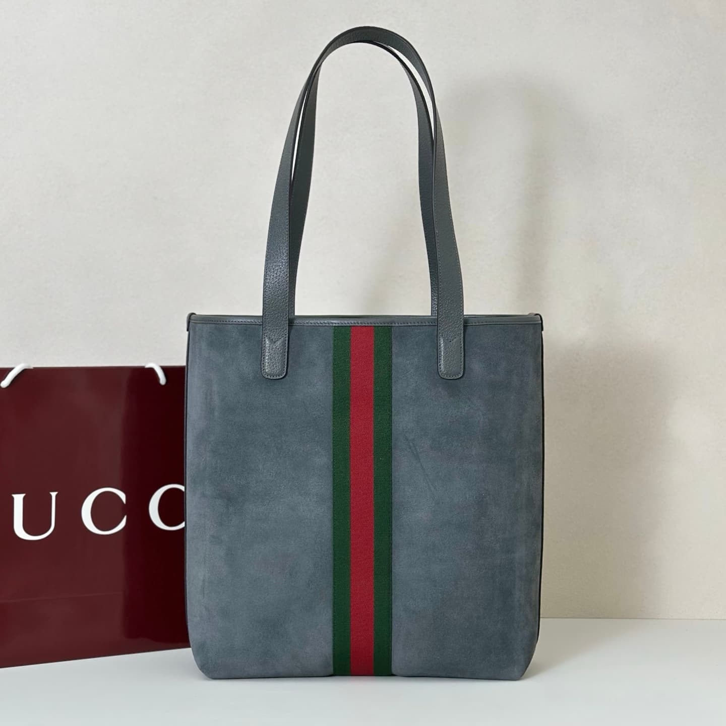 Gucci Ophidia medium tote bag 834465 dark grey suede High