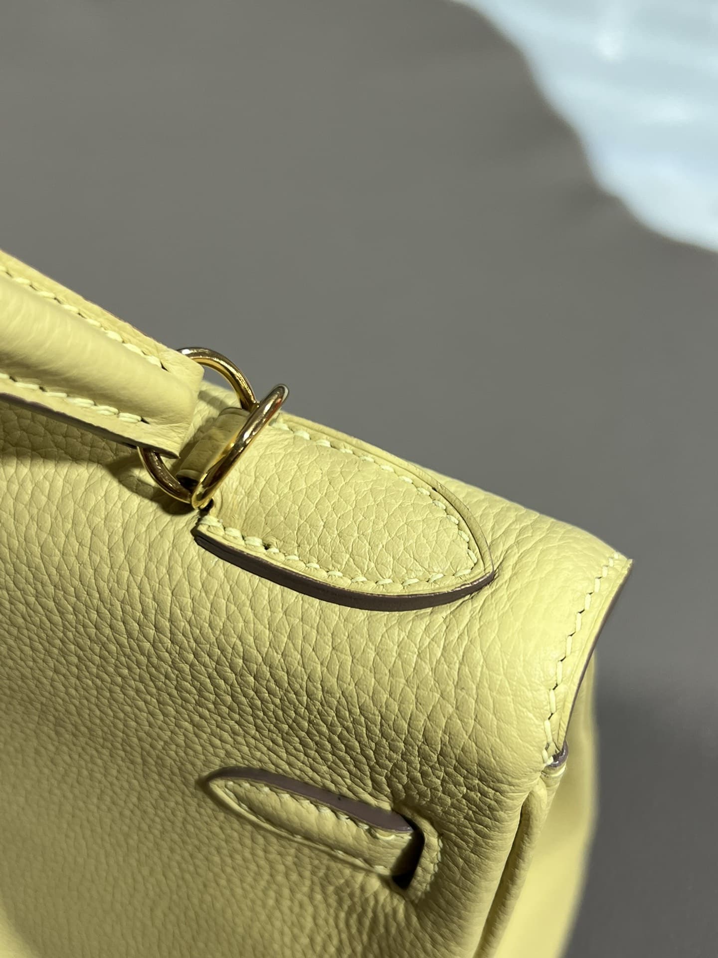 Hermes Kelly 25/28/32cm Retourne Bag Togo Leather In Jaune Poussin WAX High