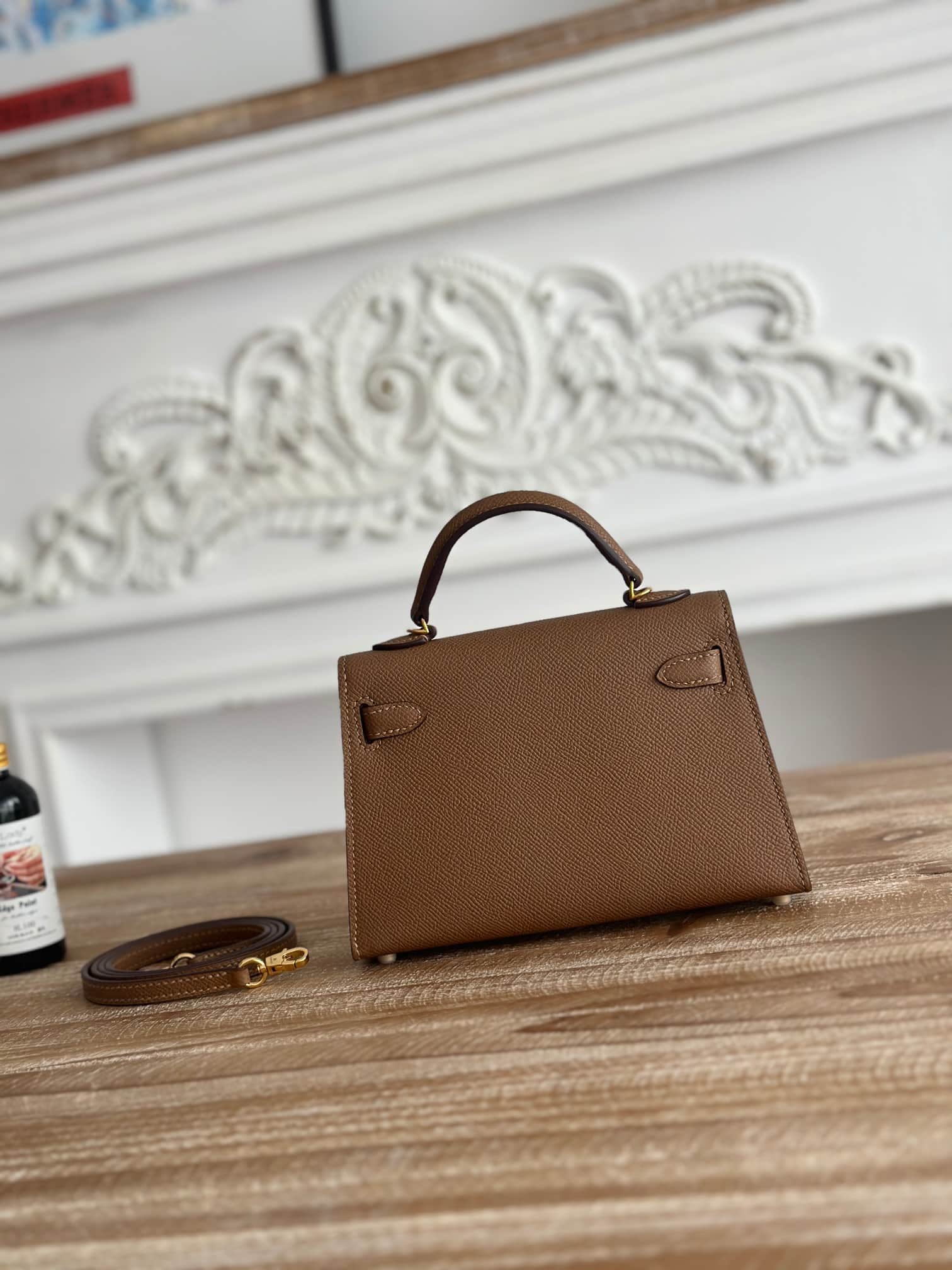 Hermes Kelly Mini II Bag Epsom Leather WAX Weimar High