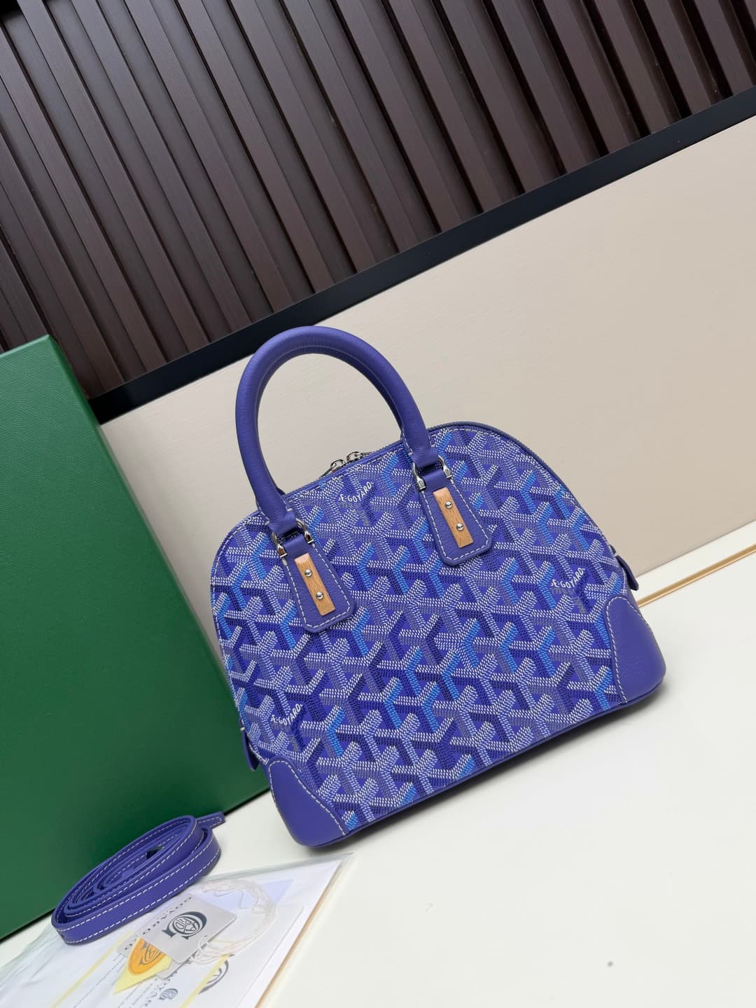 Goyard Vendôme mini bag in Goyardine coated canvas Blue High