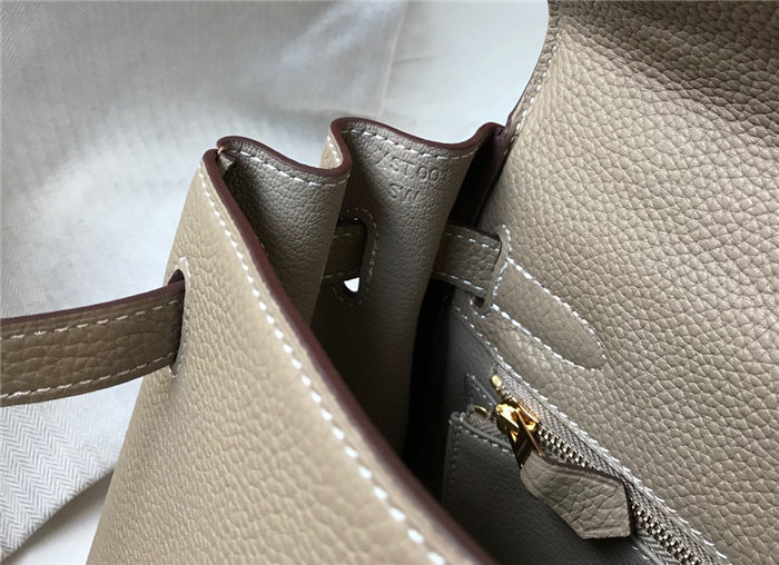 Hermes Kelly 25/28/32cm Retourne Bag Togo Leather In Tourterelle WAX High