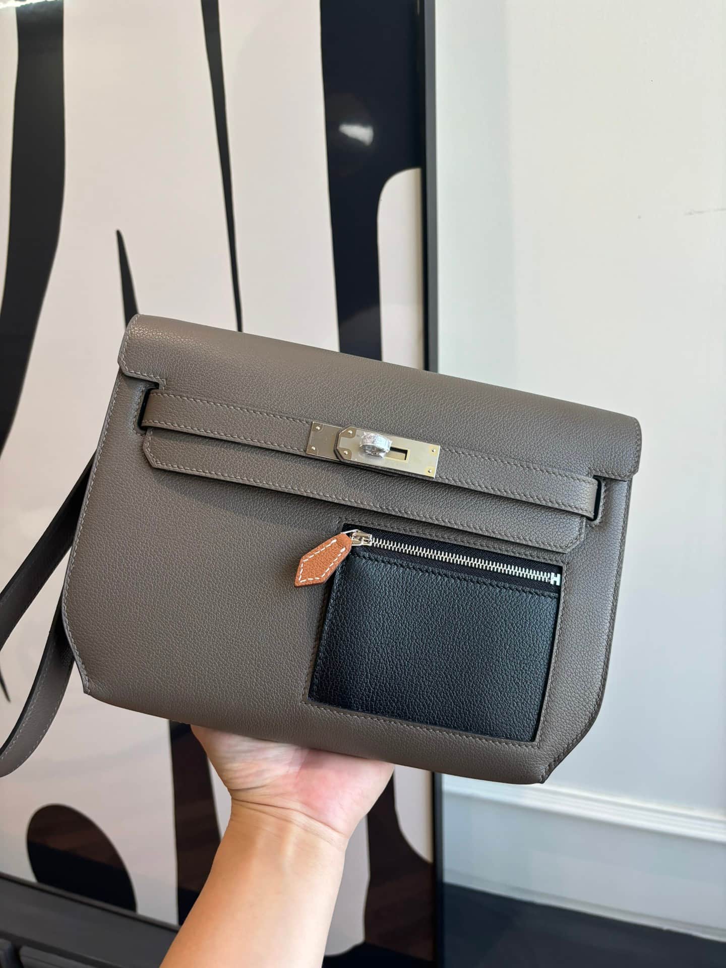 Hermes Kelly Depeches 25 Pouch Evercolor Leather WAX High