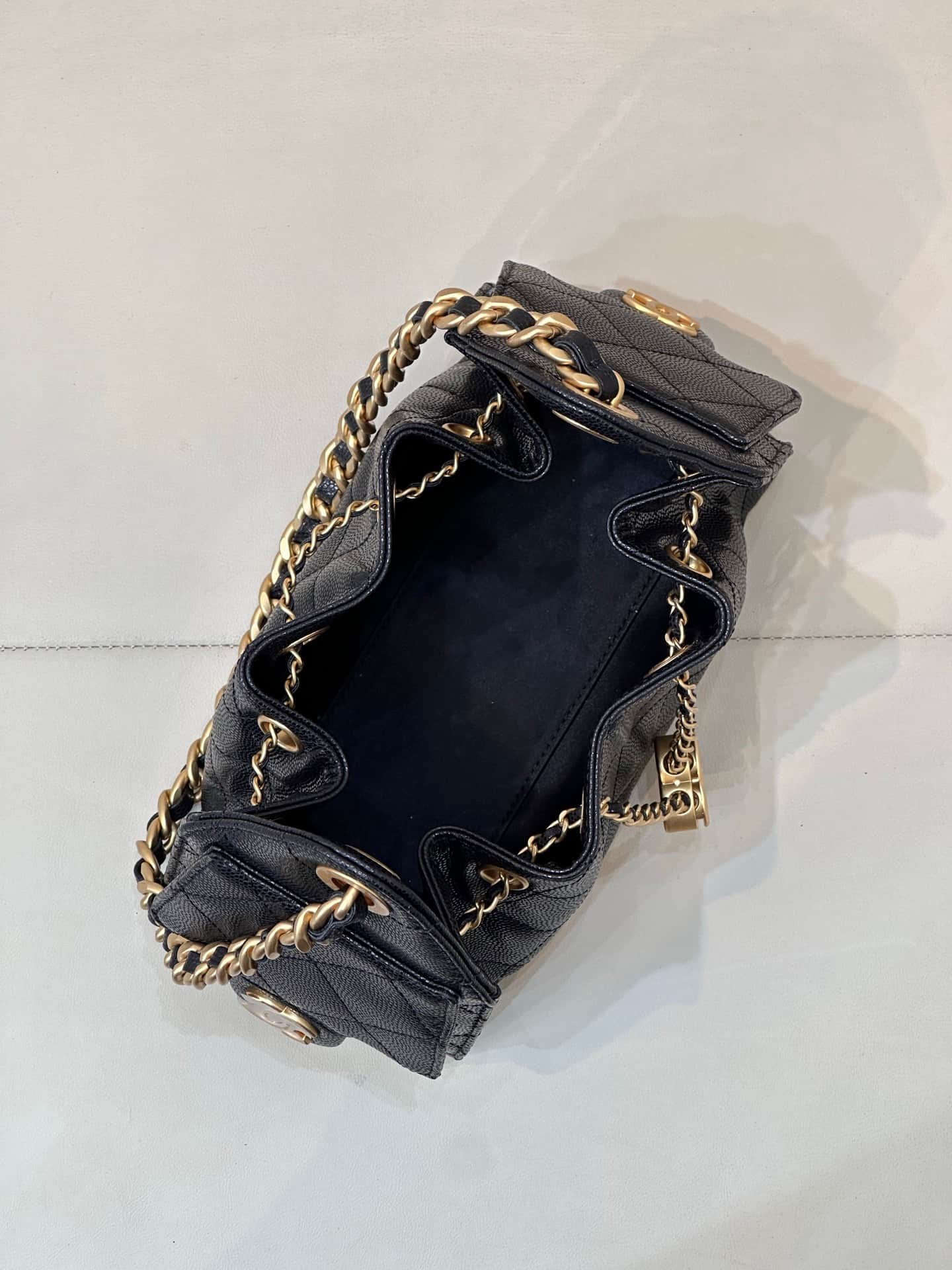 CHANEL 25 Mini Handbag AS5631 Grained Calfskin & Gold-tone Metal Black TOP