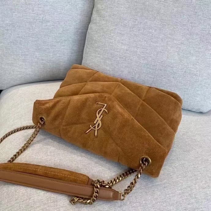 LOULOU PUFFER SMALL BAG IN QUILTED Suede High