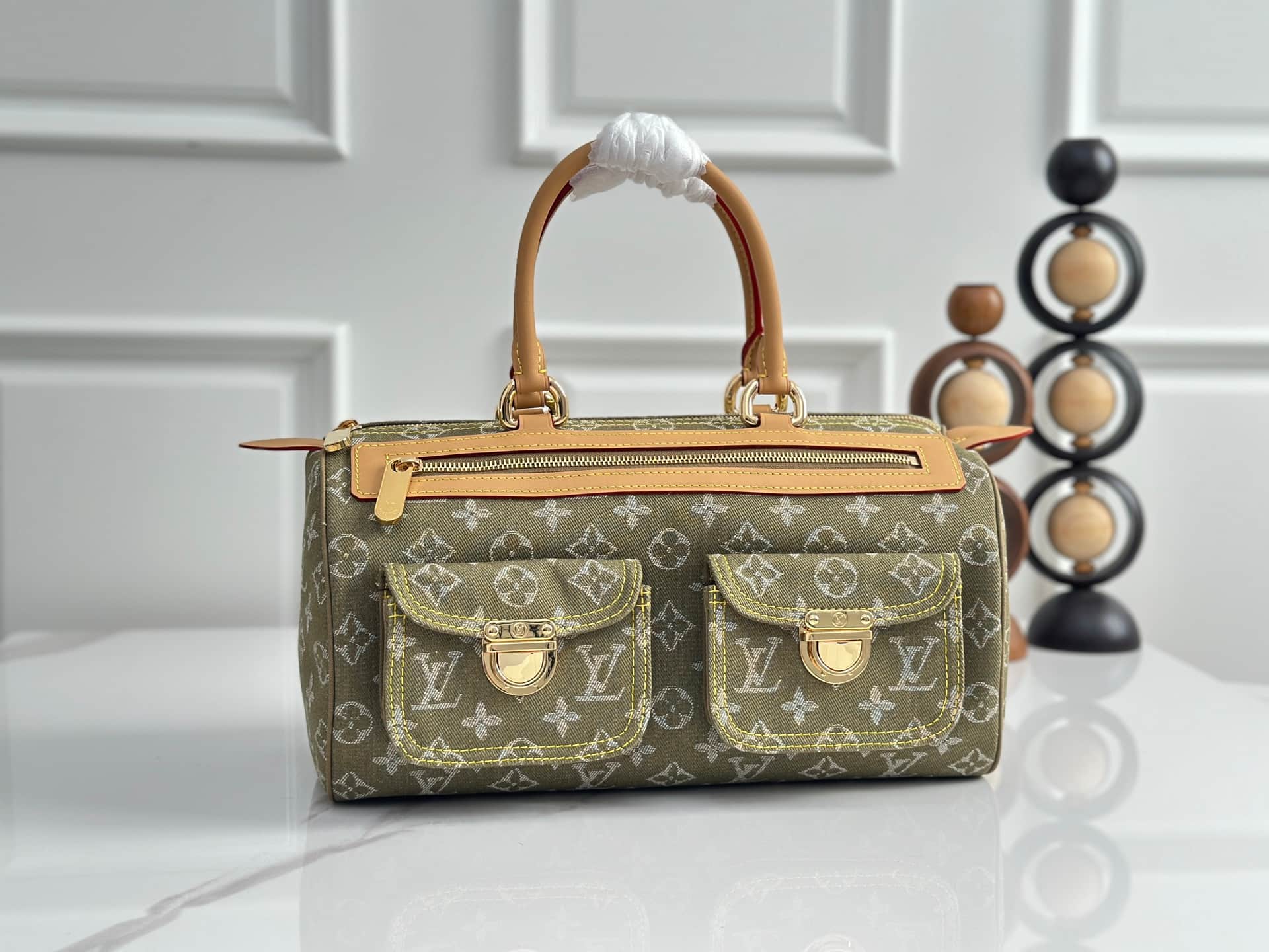 Louis Vuitton Neo Speedy Handbag in Green Denim M95215 High