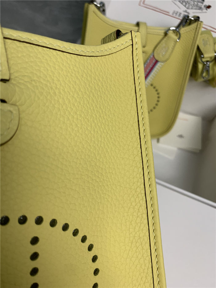 Hermes Evelyne III TPM Mini Bag Togo Leather In Jaune Poussin WAX High