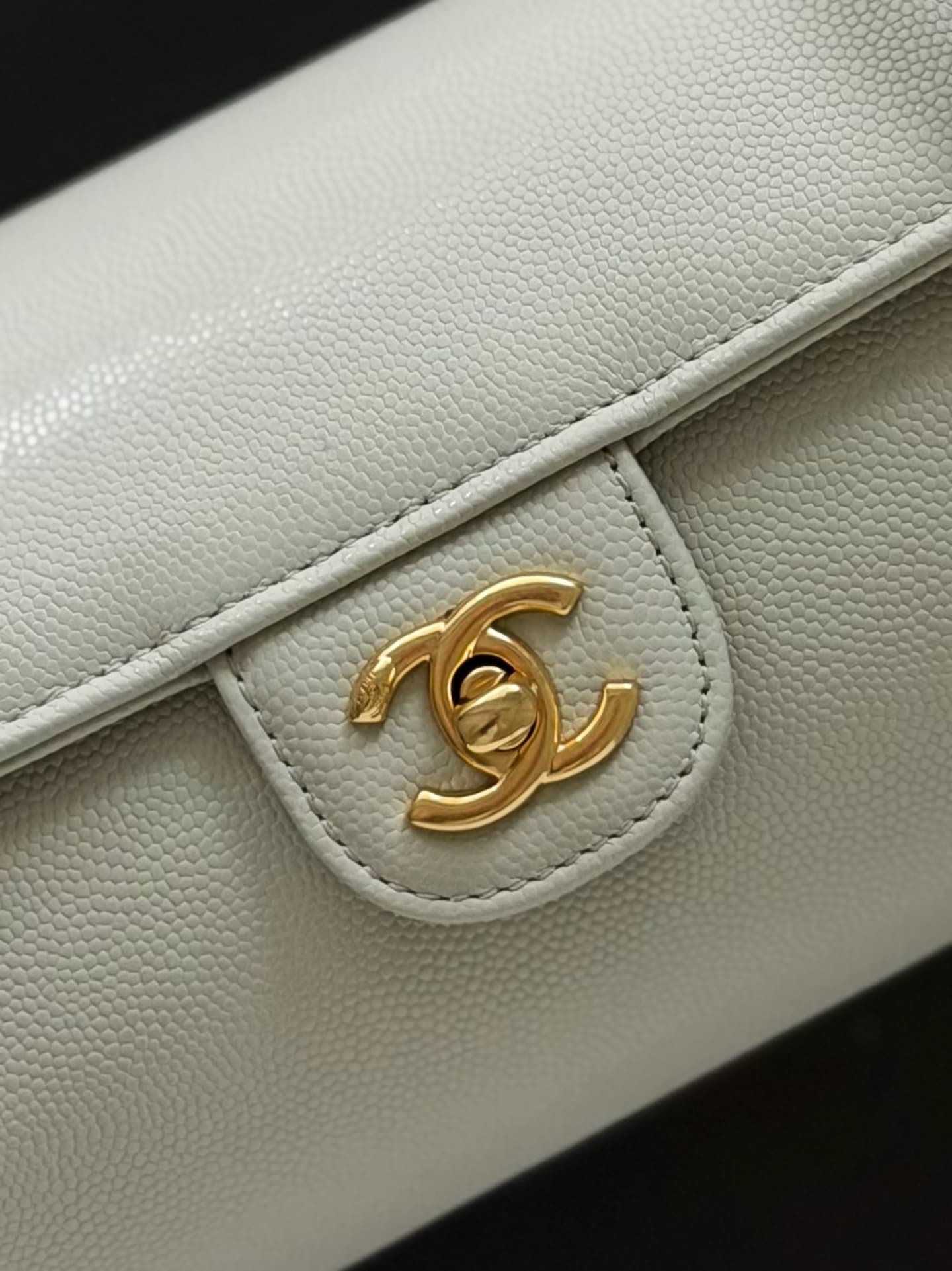 Chanel Small Bowling Bag Grained Shiny Calfskin & Gold-Tone Metal AS6143 High