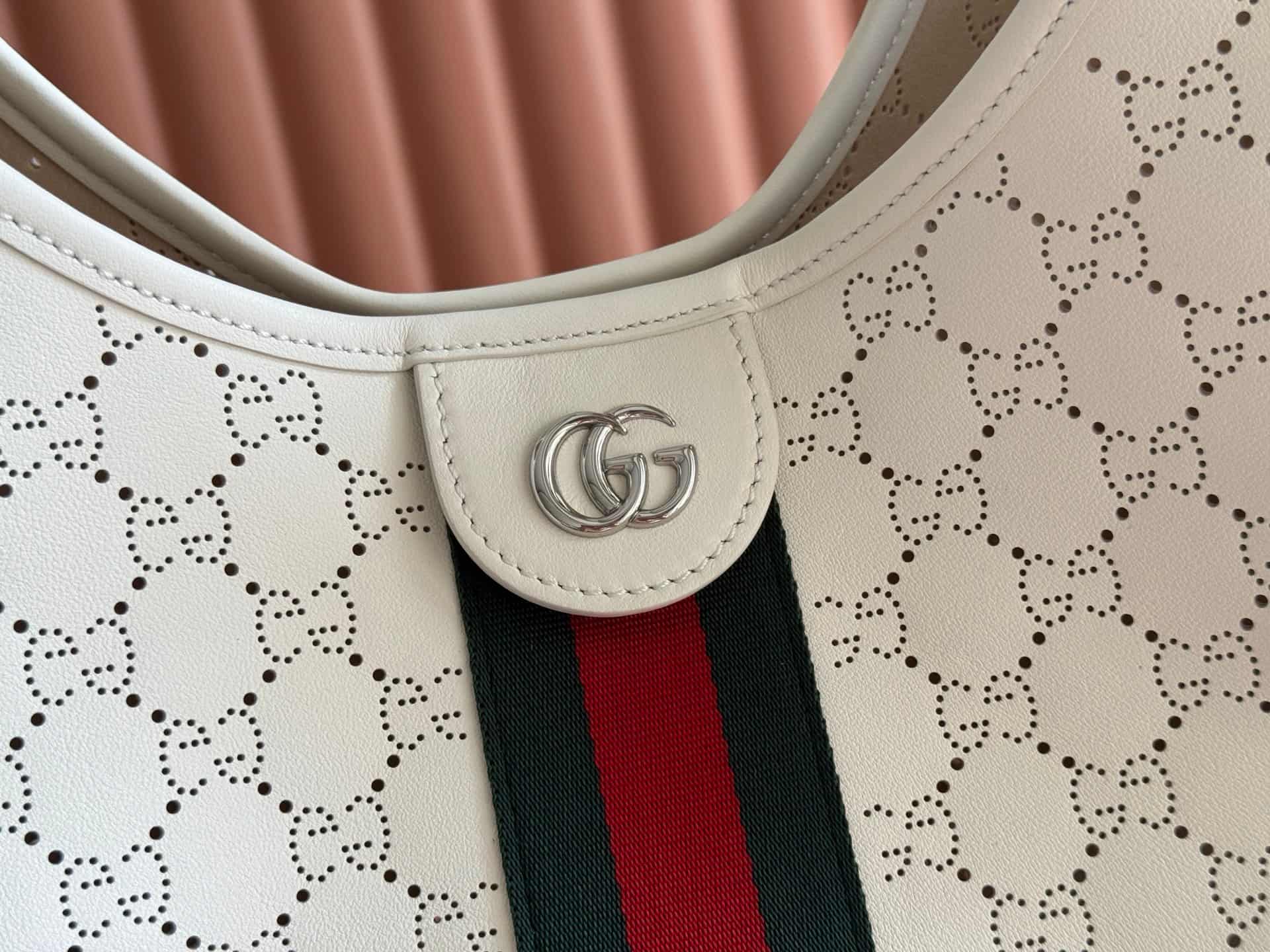 Gucci Giglio large tote bag white GG leather 853971 High