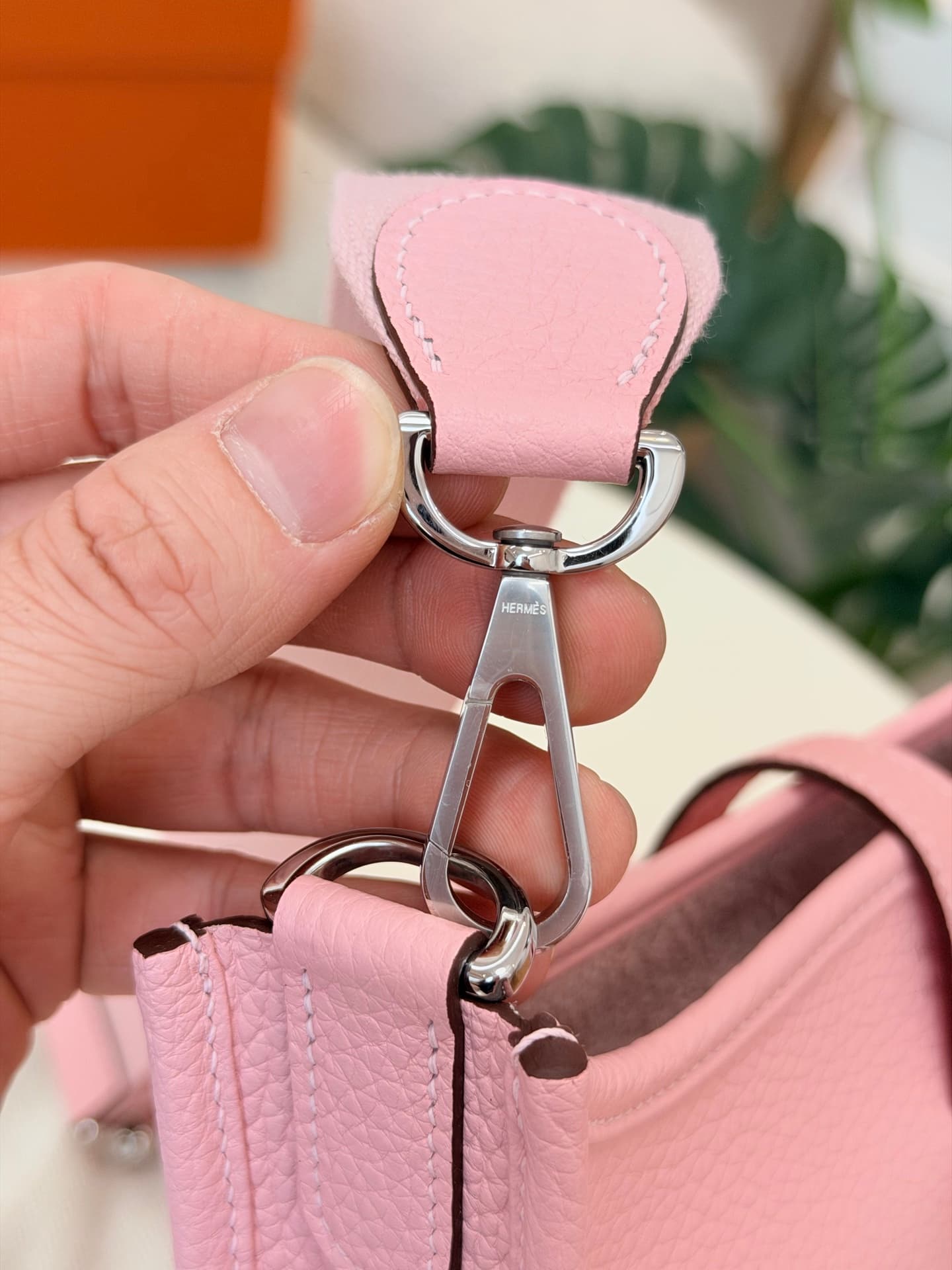 Hermes Evelyne Mini 23 Bag Calfskin In Pink WAX High