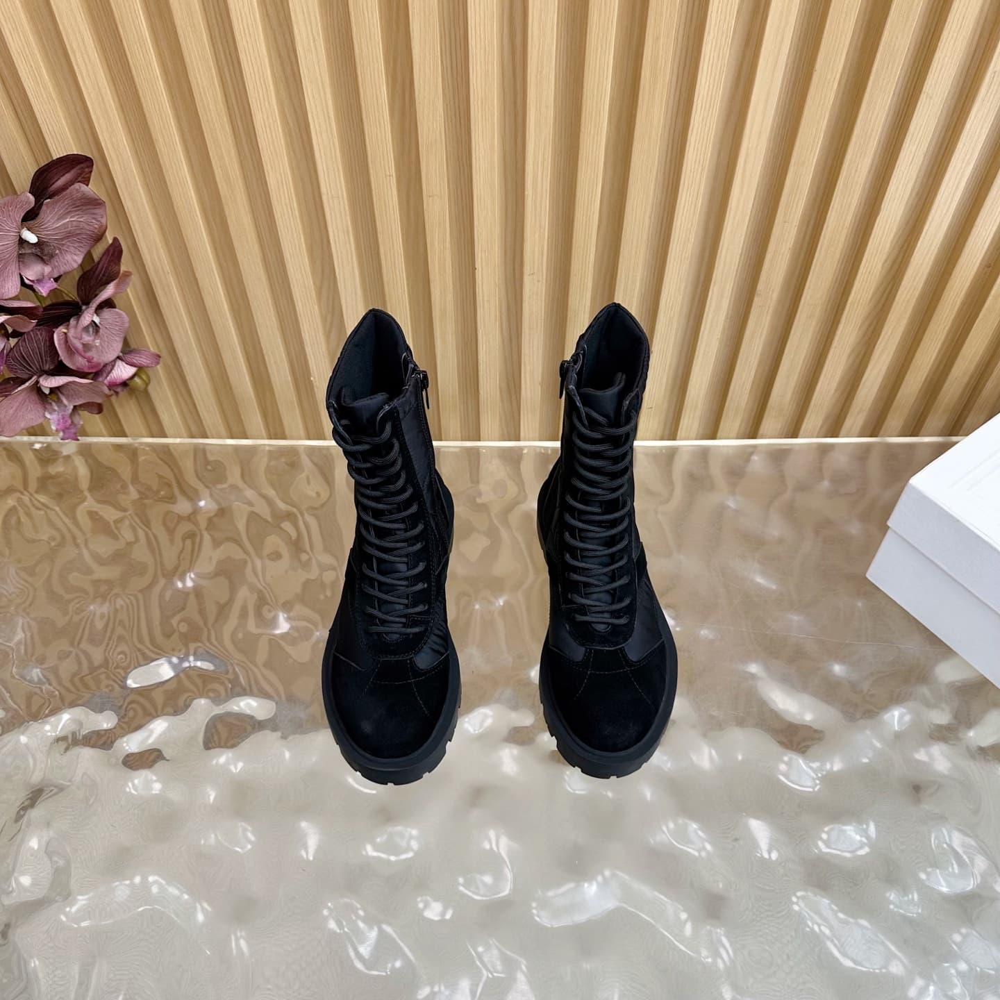 Celine MARGARET BOOT IN NYLON AND SUEDE CALFSKIN Shoes Women
