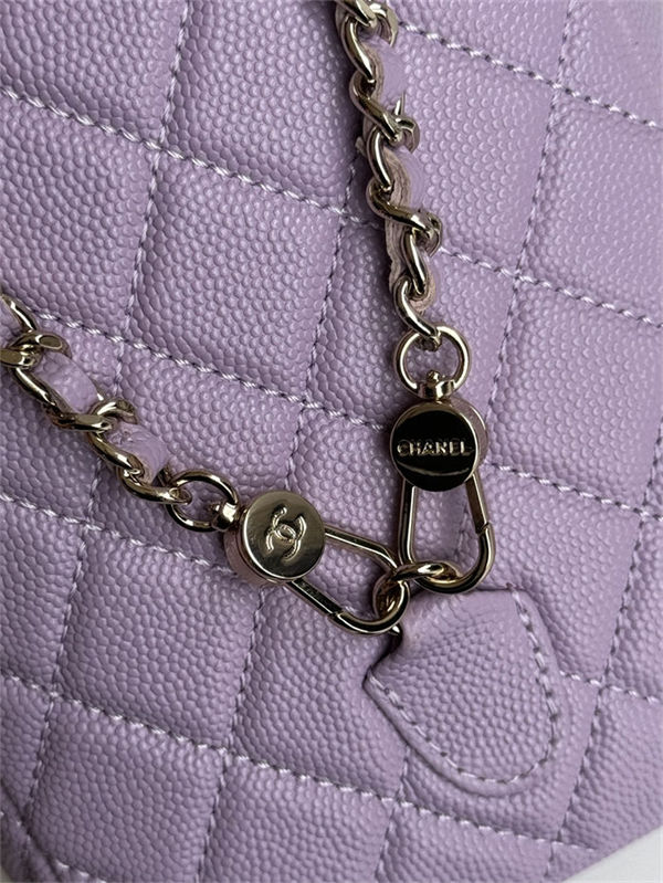 Chanel Mini Backpack Grained Calfskin Gold-Tone Metal AP3753 Purple A