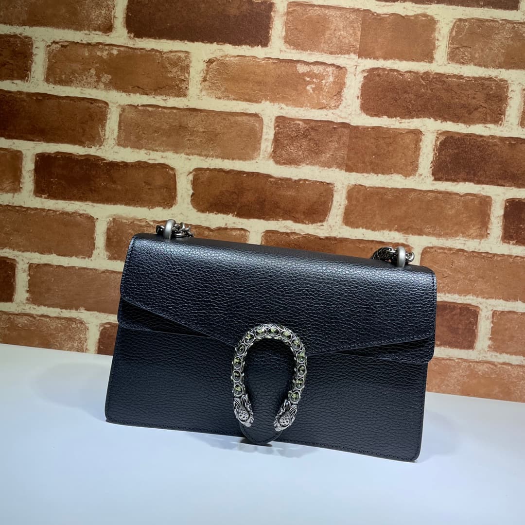 DIONYSUS GG SMALL SHOULDER BAG 400249 Leather Black High