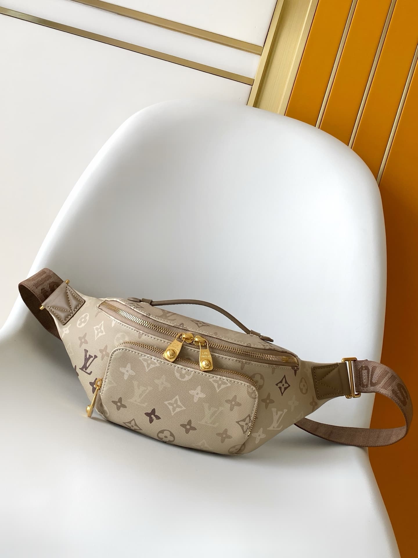 Louis Vuitton Rush Bumbag Sand Beige Monogram Heritage M29274 High
