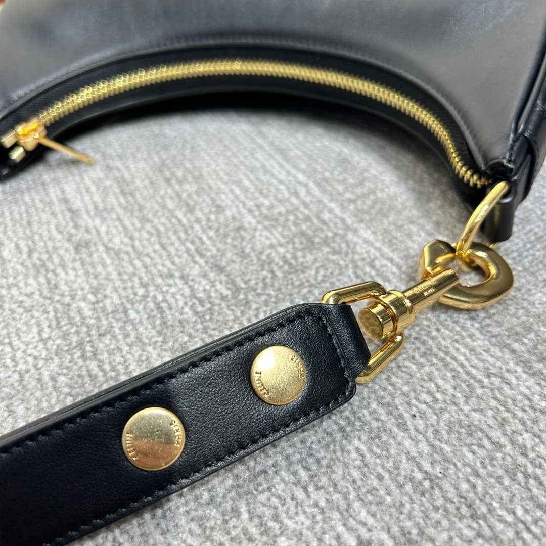 Celine Medium Strap Ava Bag in Smooth Calfskin Black High
