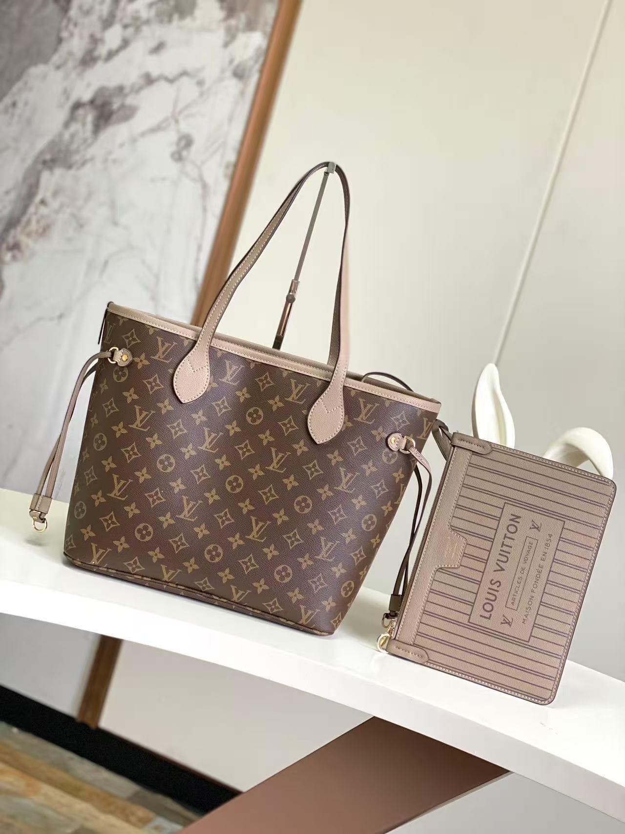 Louis Vuitton Neverfull Inside Out MM Monogram/Smoke Coated canvas M25664 High