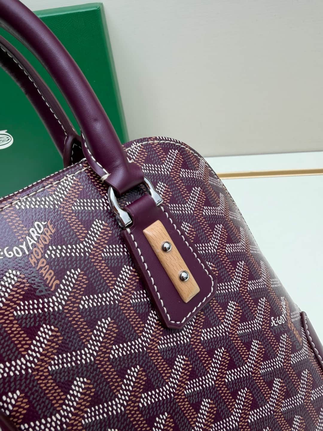 Goyard Vendôme mini bag in Goyardine coated canvas burgundy high