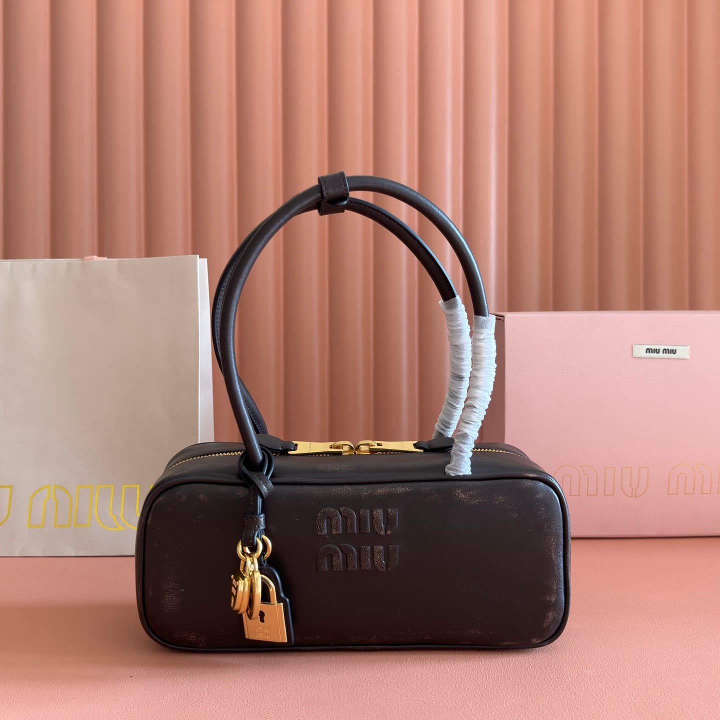 Miu Miu Beau leather bag Briarwood Calfskin 5BB173 TOP