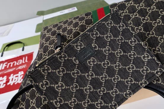 Gucci Giglio large tote bag black GG denim 853971 High
