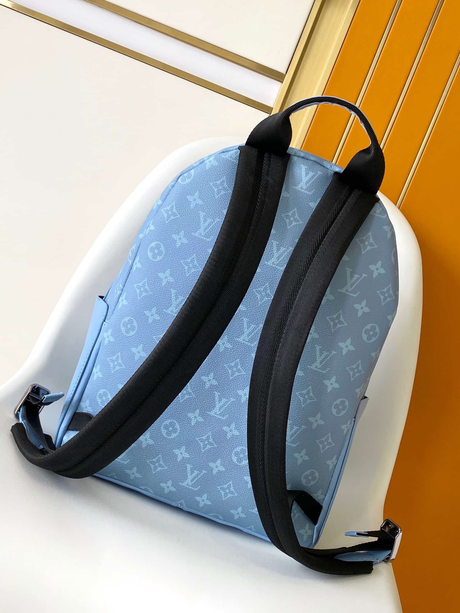 Louis Vuitton Taigarama Discovery Backpack Blue Denim M14072 High