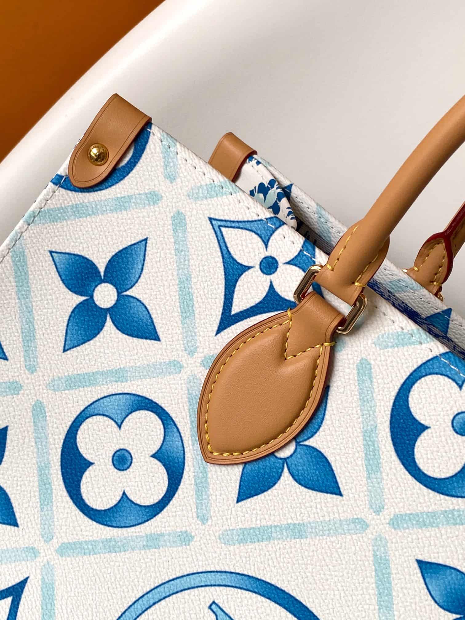 Louis Vuitton OnTheGo Tote bag in Lagoon Blue Monogram Tiles Canvas M11262 High