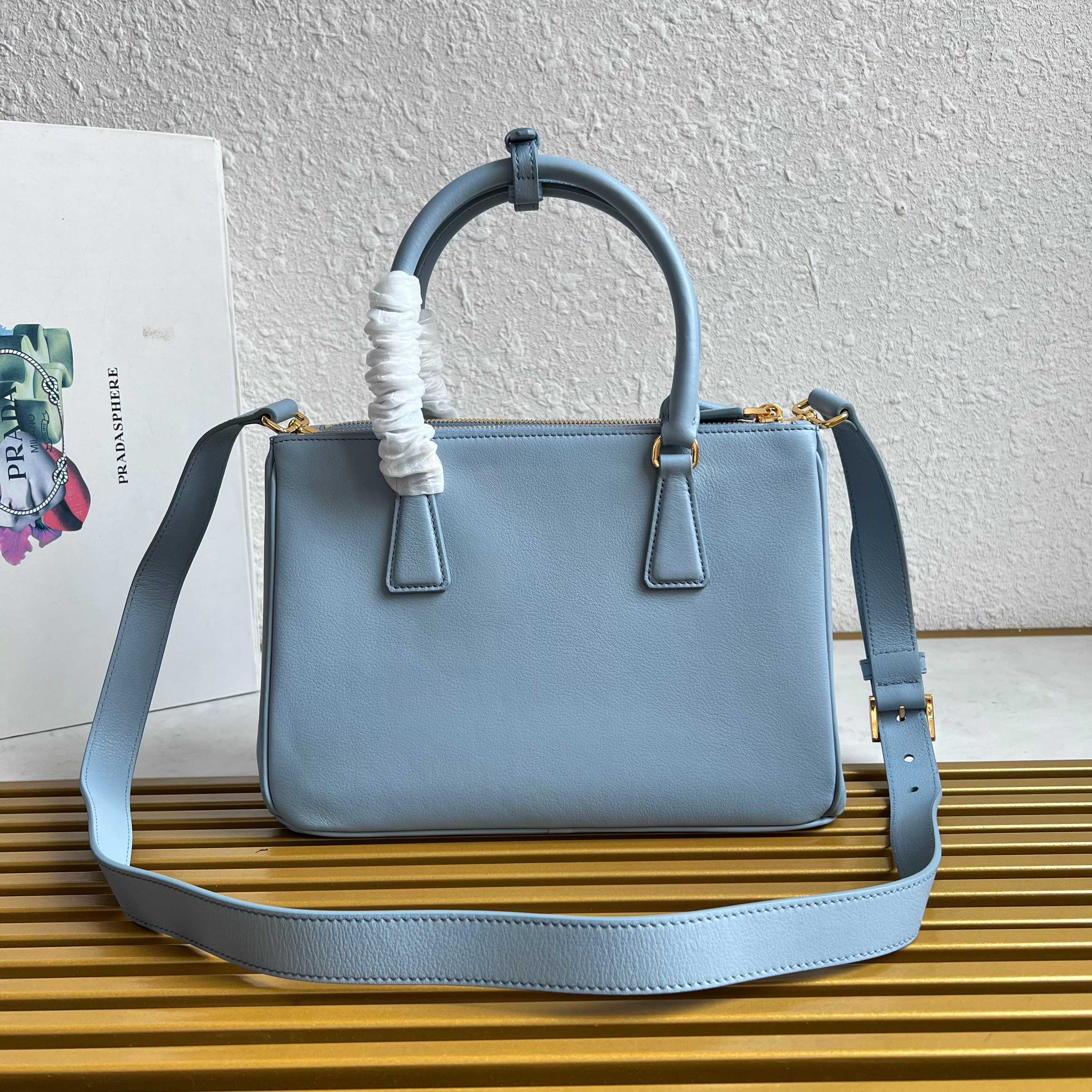 Prada Galleria small Saffiano leather bag 1BA896 Light Blue High