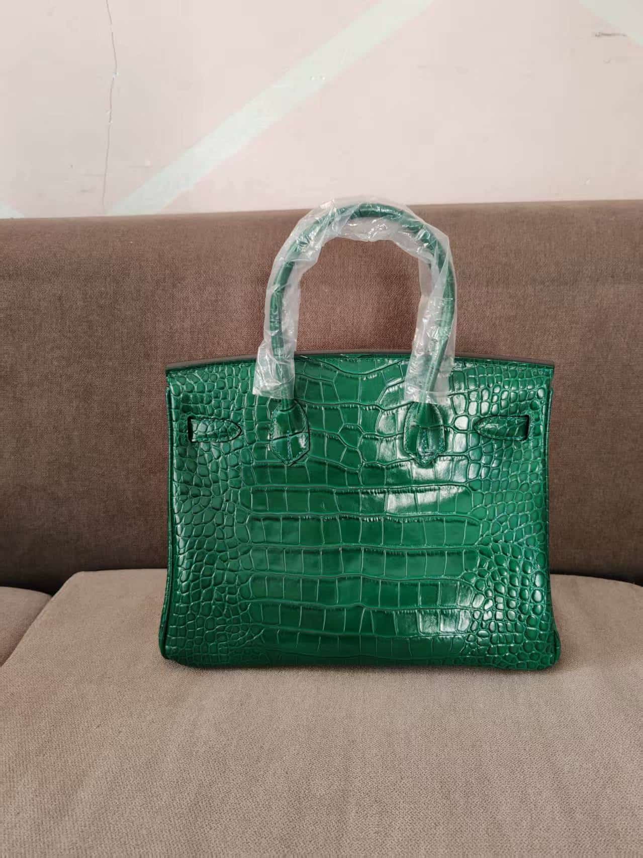 Hermes Birkin 25/30/35cm Bag Crocodile Leather In Malachite WAX High Customizing Style