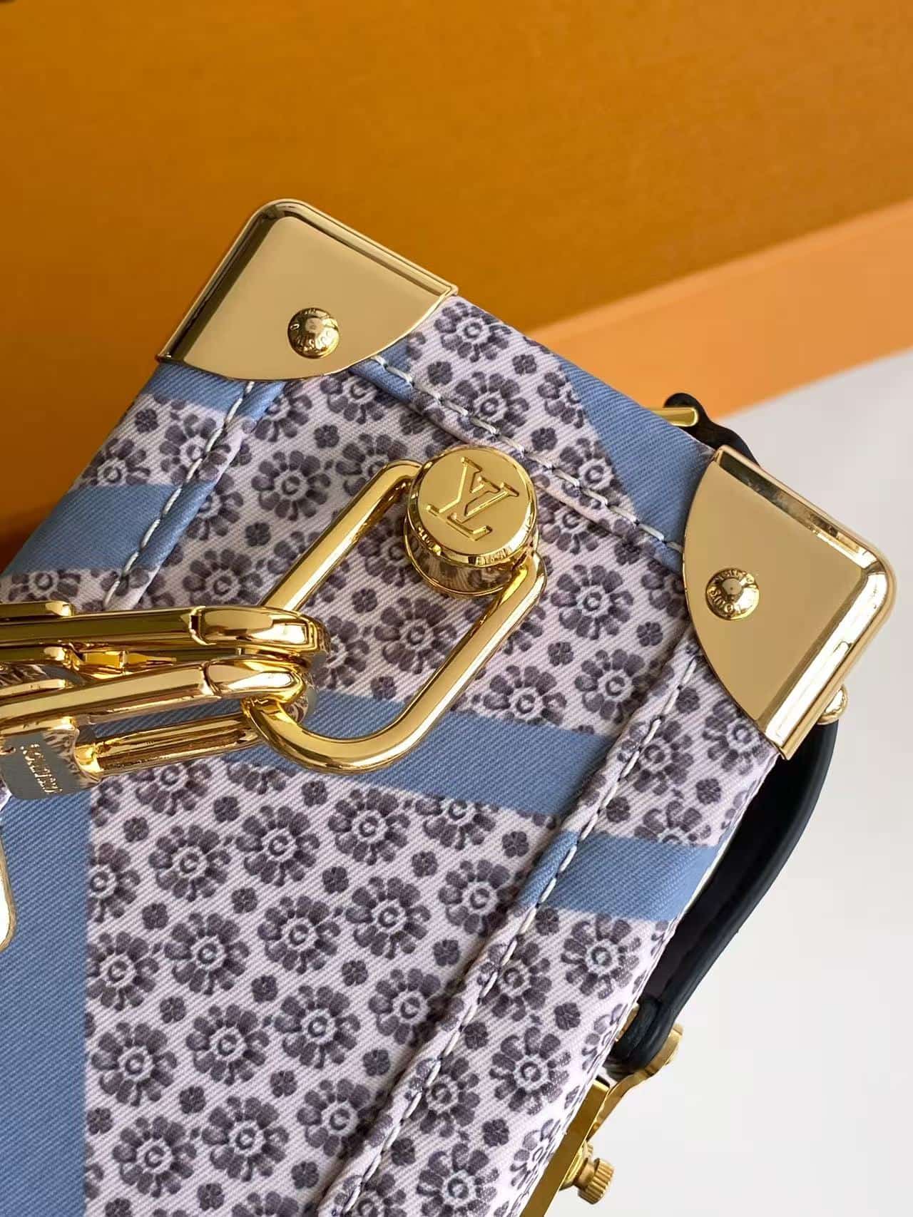 Louis Vuitton Side Trunk MM Beige/Blue M28749 High