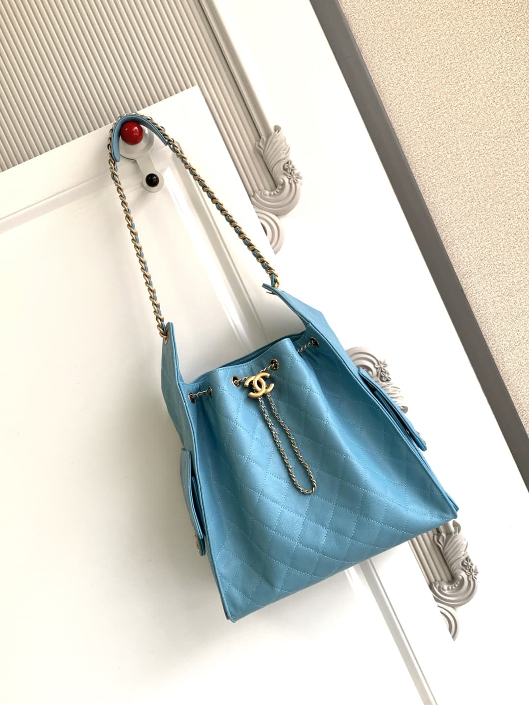 Chanel 25 Medium Hobo Medium handbag AS5311 Grained Calfskin & Gold-tone Metal Blue A