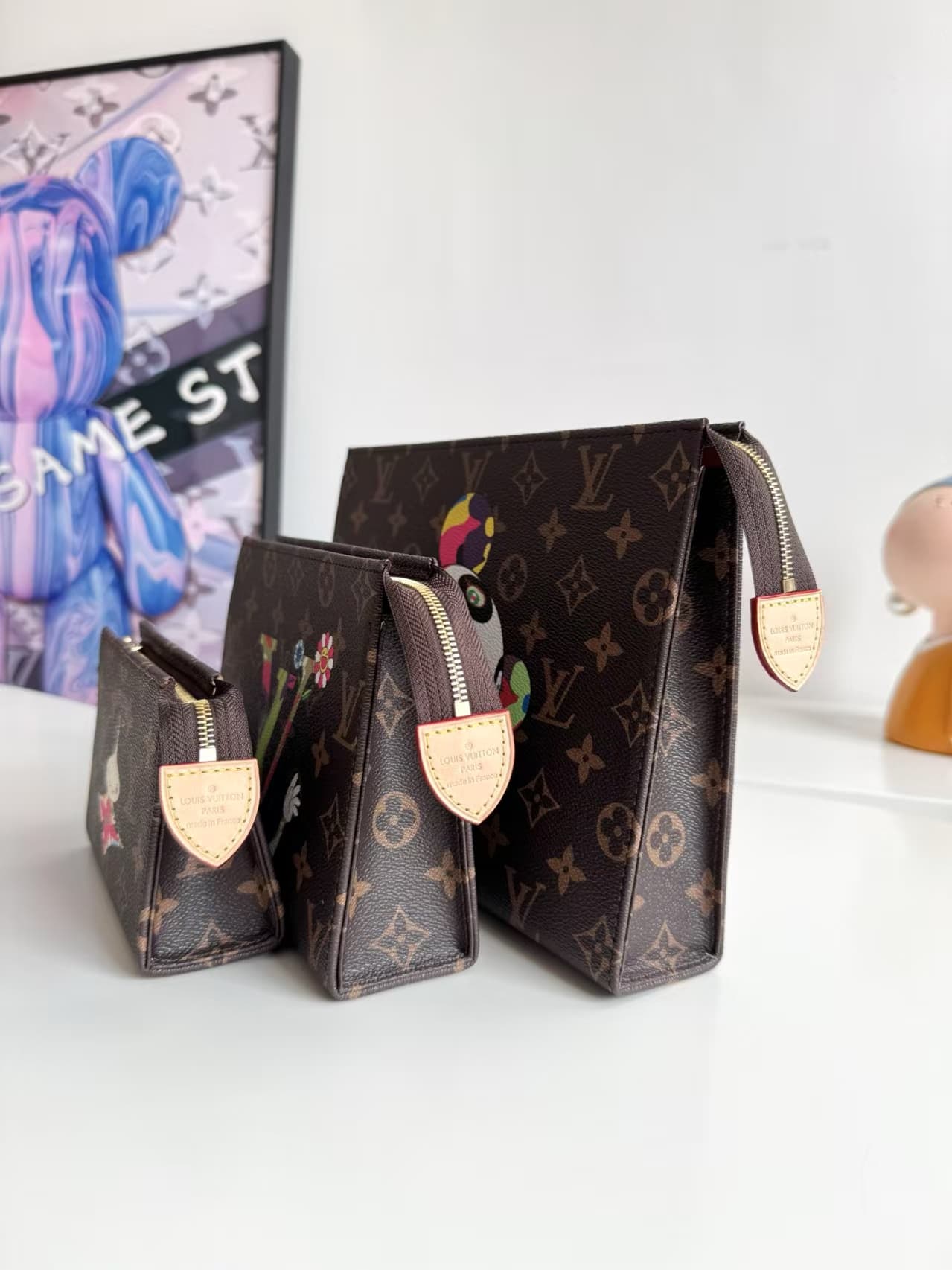 Louis Vuitton x Murakami Trio Toiletry Pouch Monogram coated canvas M13762 High