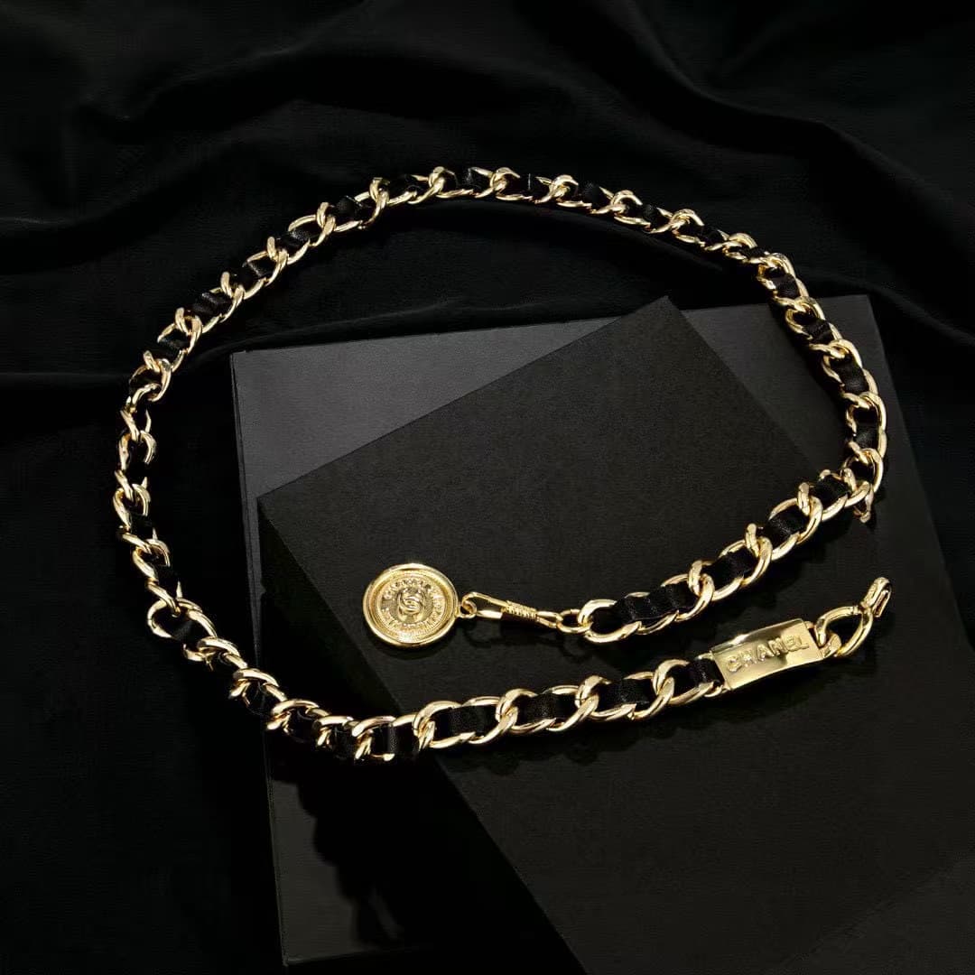 Chanel sheepskin Brass Chain Belt 21643