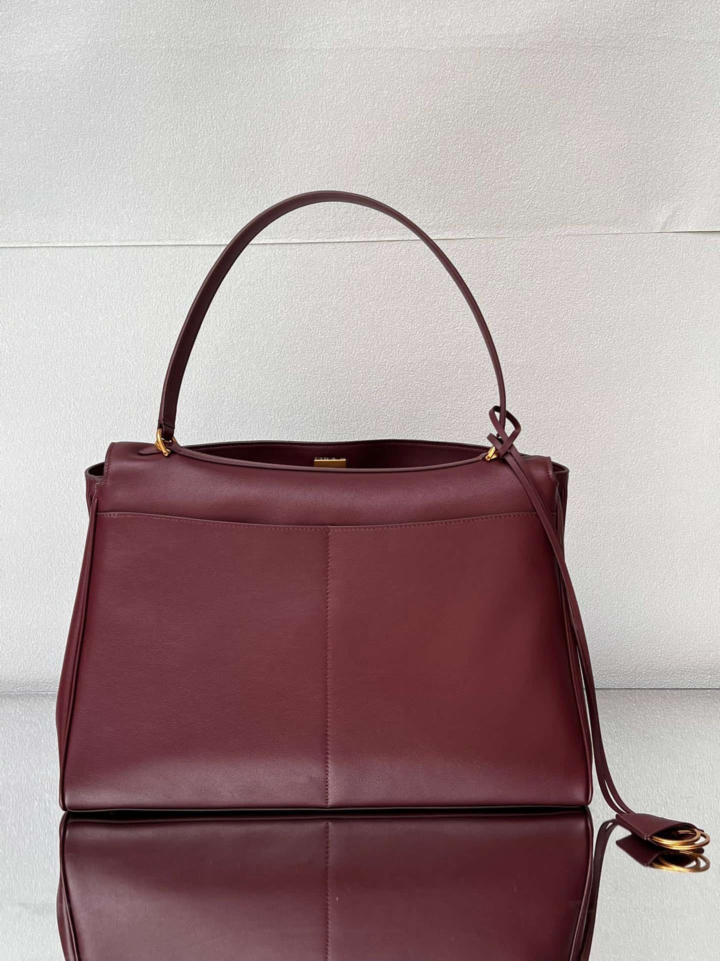 Balenciaga Rodeo Large Bag in Dark Burgundy Leather With Gold-Tone Metal TOP
