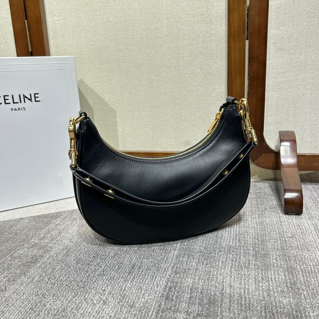 Celine Medium Strap Ava Bag in Smooth Calfskin Black High