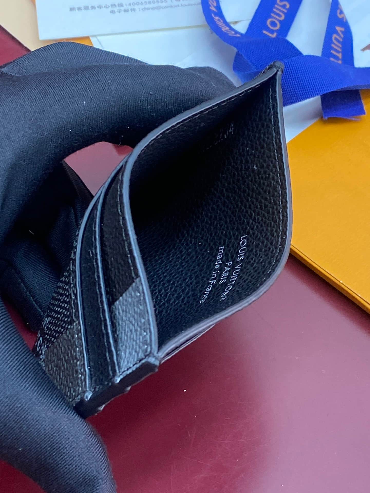 Louis Vuitton Double Card Holder Damoflage Black coated canvas M14929 High