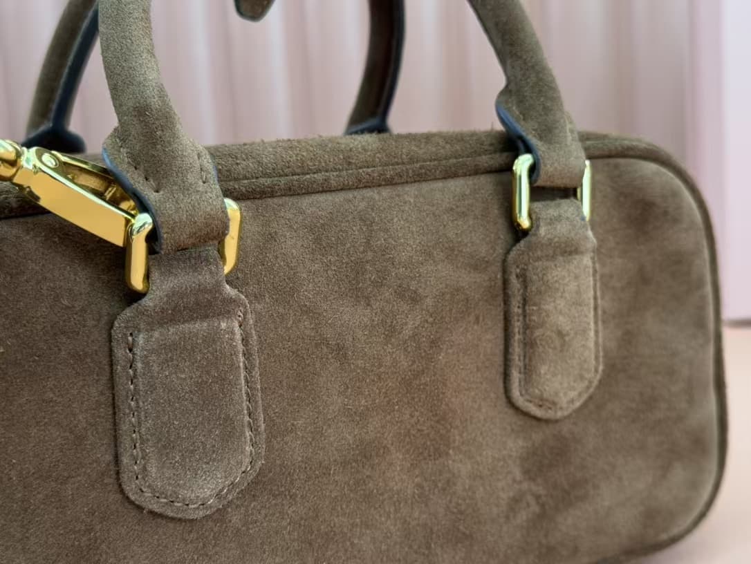 Miu Miu Arcadie padded suede top-handle bag High